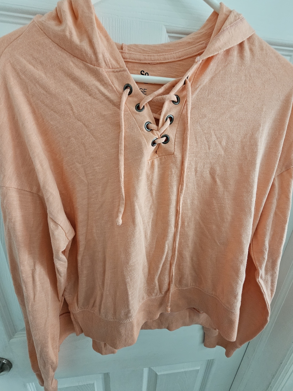 SO Peach Lace-Up Hoodie